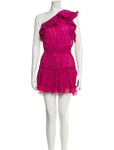 Pre-owned Misa Floral Print Mini Dress In Pink
