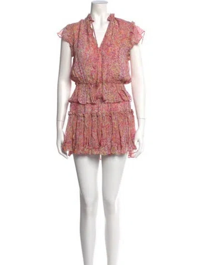 Pre-owned Misa Floral Print Mini Dress In Pink