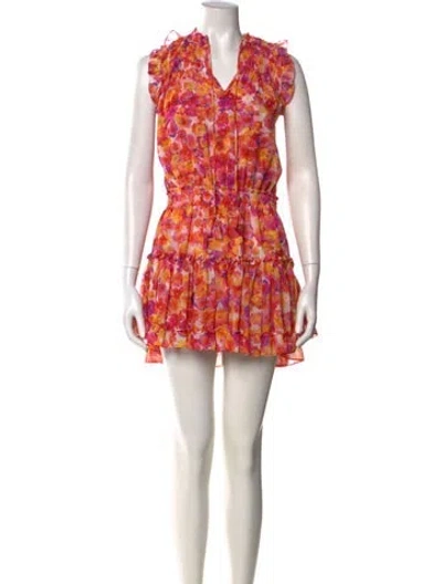 Pre-owned Misa Floral Print Mini Dress In Pink