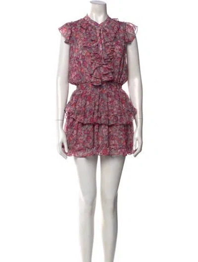 Pre-owned Misa Floral Print Mini Dress In Pink