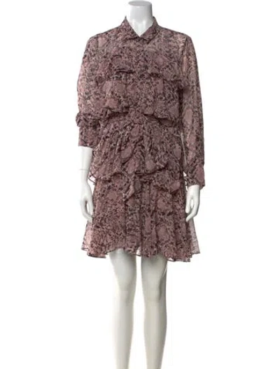 Pre-owned Misa Floral Print Mini Dress In Pink