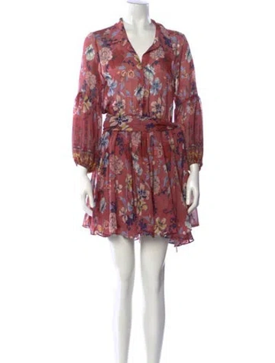 Pre-owned Misa Floral Print Mini Dress In Pink