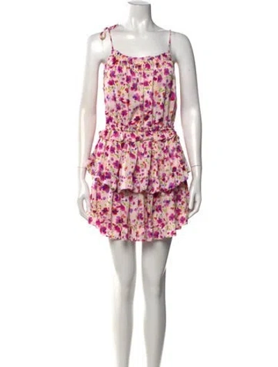 Pre-owned Misa Floral Print Mini Dress In Pink