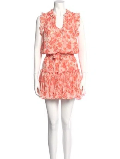 Pre-owned Misa Floral Print Mini Dress In Pink