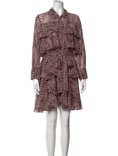 Pre-owned Misa Floral Print Mini Dress In Pink
