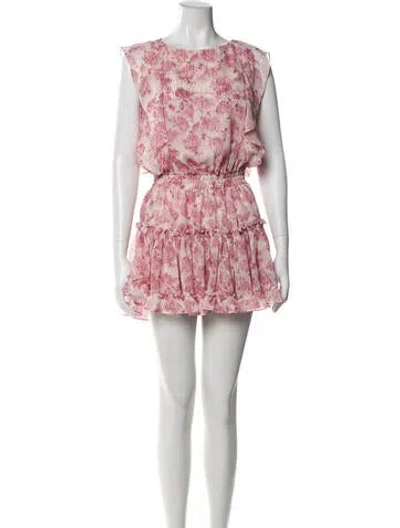 Pre-owned Misa Floral Print Mini Dress In Pink