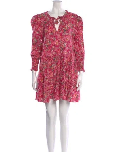 Pre-owned Misa Floral Print Mini Dress In Pink