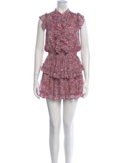 Pre-owned Misa Floral Print Mini Dress In Pink