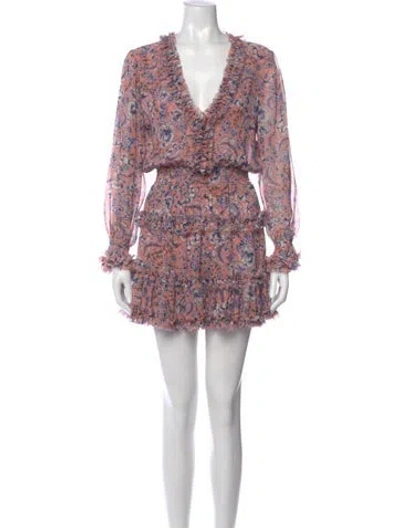 Pre-owned Misa Floral Print Mini Dress In Pink