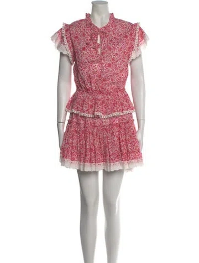 Pre-owned Misa Floral Print Mini Dress In Pink
