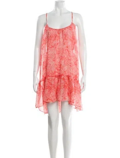 Pre-owned Misa Floral Print Mini Dress In Pink