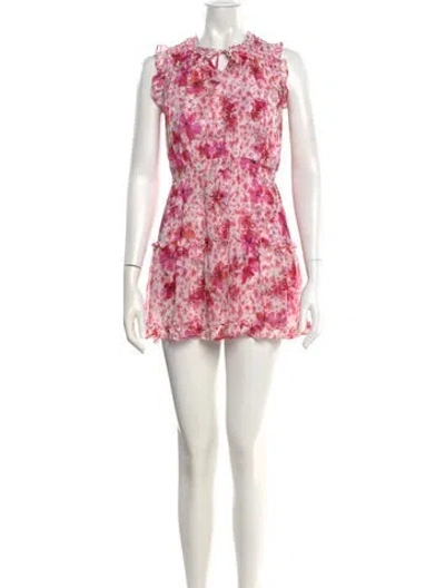 Pre-owned Misa Floral Print Mini Dress In Pink