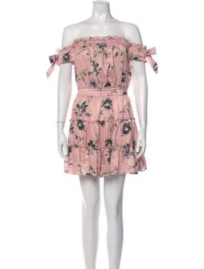 Pre-owned Misa Floral Print Mini Dress In Pink