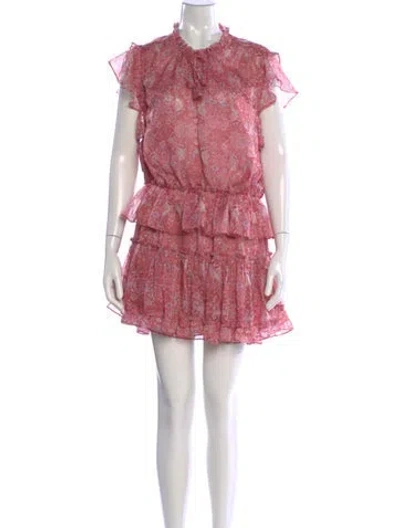 Pre-owned Misa Floral Print Mini Dress In Pink