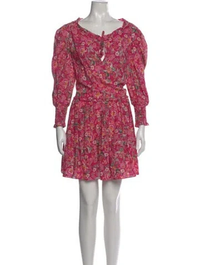 Pre-owned Misa Floral Print Mini Dress In Pink