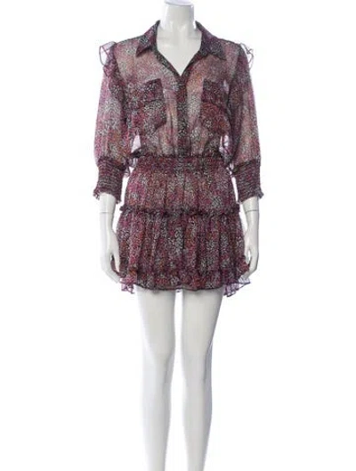 Pre-owned Misa Floral Print Mini Dress In Pink