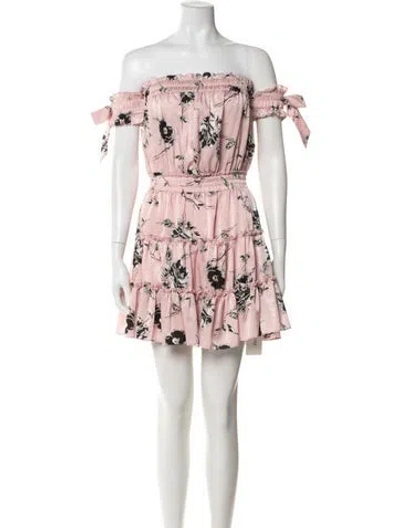 Pre-owned Misa Floral Print Mini Dress In Pink