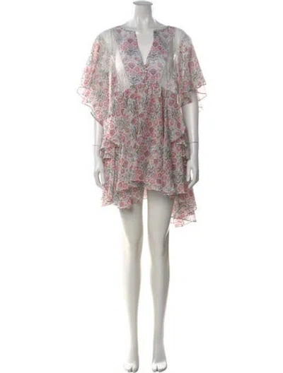 Pre-owned Misa Floral Print Mini Dress In Pink