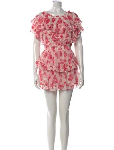 Pre-owned Misa Floral Print Mini Dress In Pink