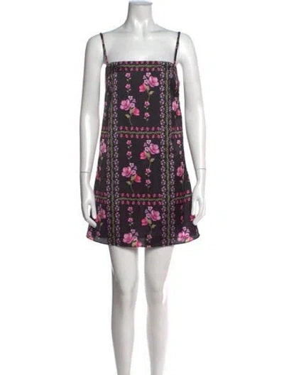 Pre-owned Misa Floral Print Mini Dress In Pink