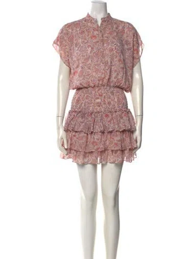Pre-owned Misa Floral Print Mini Dress In Pink