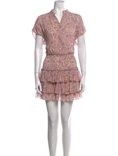 Pre-owned Misa Floral Print Mini Dress In Pink