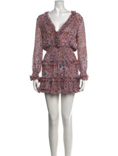 Pre-owned Misa Floral Print Mini Dress In Pink