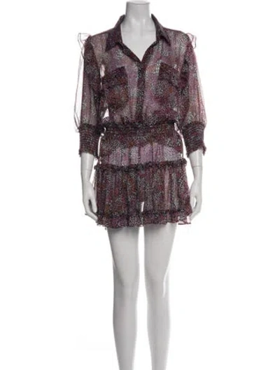 Pre-owned Misa Floral Print Mini Dress In Pink