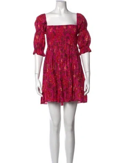 Pre-owned Misa Floral Print Mini Dress In Pink