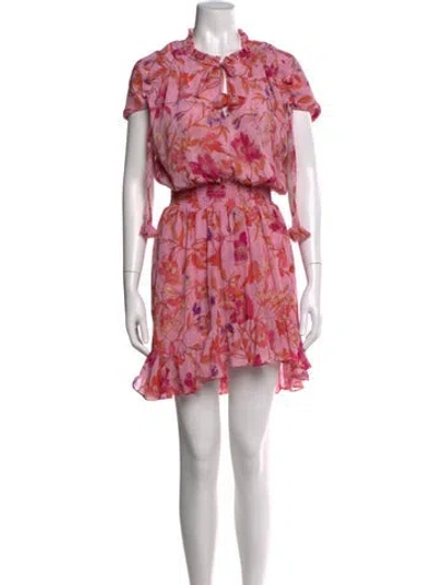 Pre-owned Misa Floral Print Mini Dress In Pink
