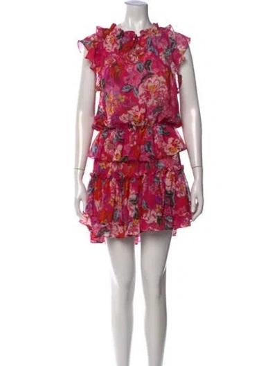 Pre-owned Misa Floral Print Mini Dress In Pink
