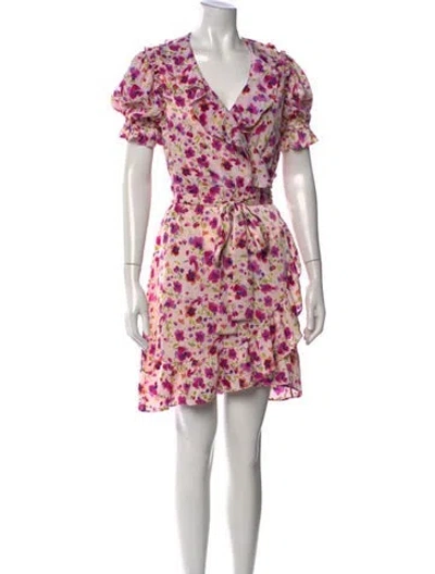 Pre-owned Misa Floral Print Mini Dress In Pink