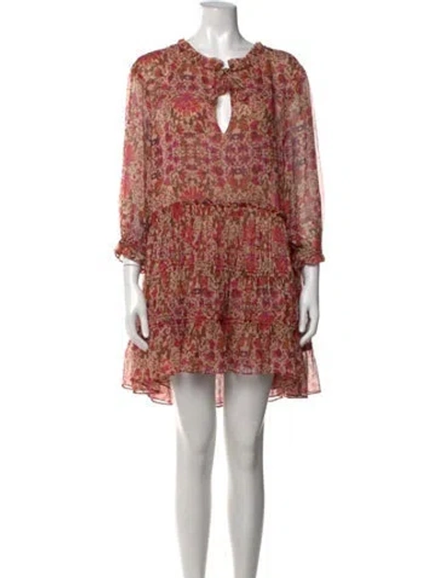Pre-owned Misa Floral Print Mini Dress In Pink