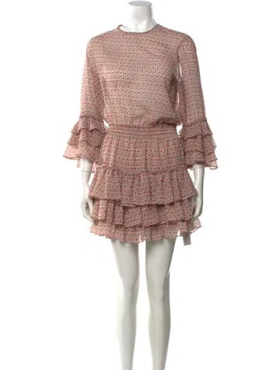 Pre-owned Misa Floral Print Mini Dress In Pink