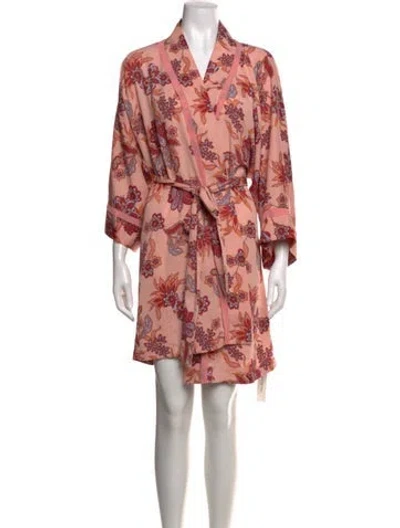 Pre-owned Misa Floral Print Mini Dress In Pink