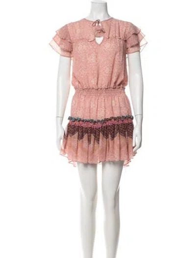 Pre-owned Misa Floral Print Mini Dress In Pink