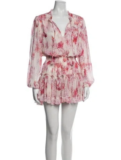 Pre-owned Misa Floral Print Mini Dress In Pink