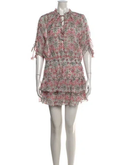 Pre-owned Misa Floral Print Mini Dress In Pink