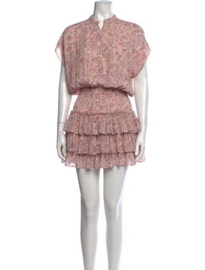 Pre-owned Misa Floral Print Mini Dress In Pink