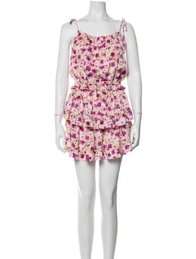 Pre-owned Misa Floral Print Mini Dress In Pink