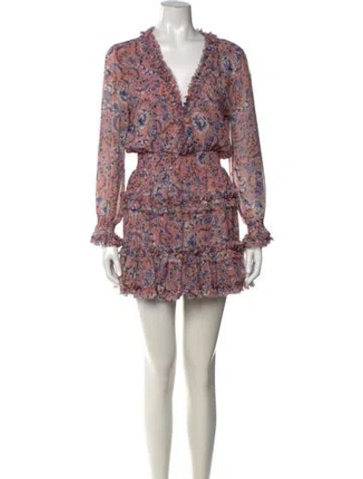 Pre-owned Misa Floral Print Mini Dress In Pink