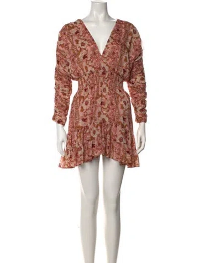 Pre-owned Misa Floral Print Mini Dress In Pink
