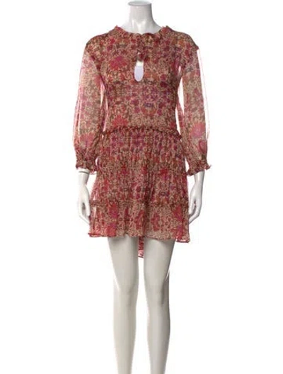 Pre-owned Misa Floral Print Mini Dress In Pink