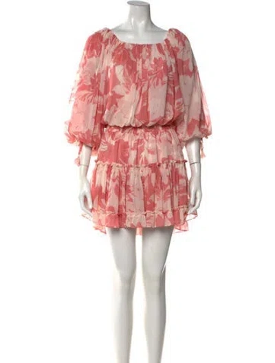 Pre-owned Misa Floral Print Mini Dress In Pink