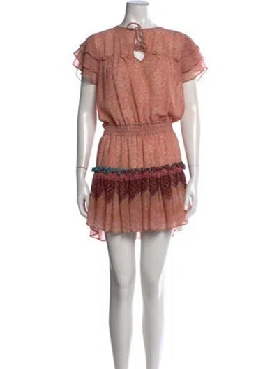 Pre-owned Misa Floral Print Mini Dress In Pink