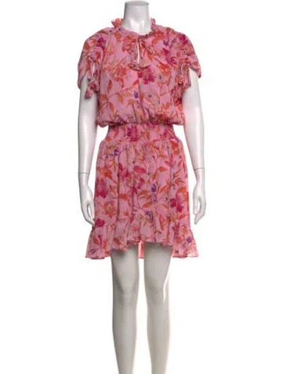 Pre-owned Misa Floral Print Mini Dress In Pink