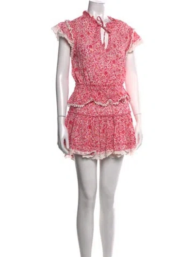 Pre-owned Misa Floral Print Mini Dress In Pink