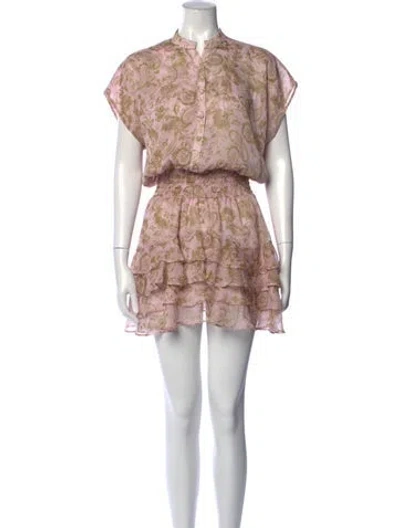 Pre-owned Misa Floral Print Mini Dress In Pink