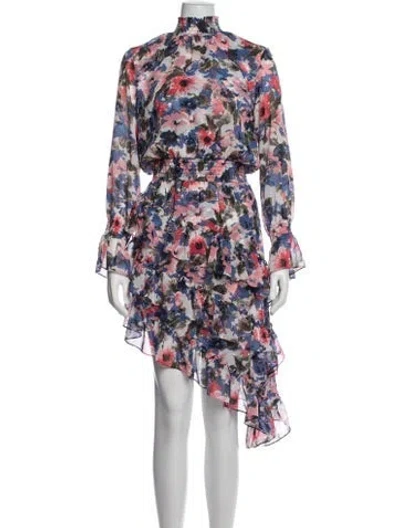 Pre-owned Misa Floral Print Mini Dress In Pink