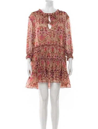 Pre-owned Misa Floral Print Mini Dress In Pink
